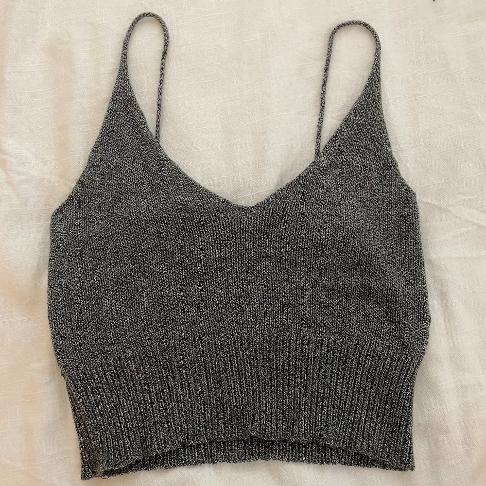 Brandy Melville dark gray knit tank top